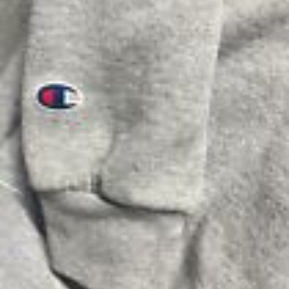 Champion Hoodie Adult Size Large Eco Fleece Weave Oxford Logo Grey Stitched - Picture 3 of 9
